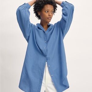 Everlane Gauze Oversized Shirt in Blue Opal, Size XXS/XS